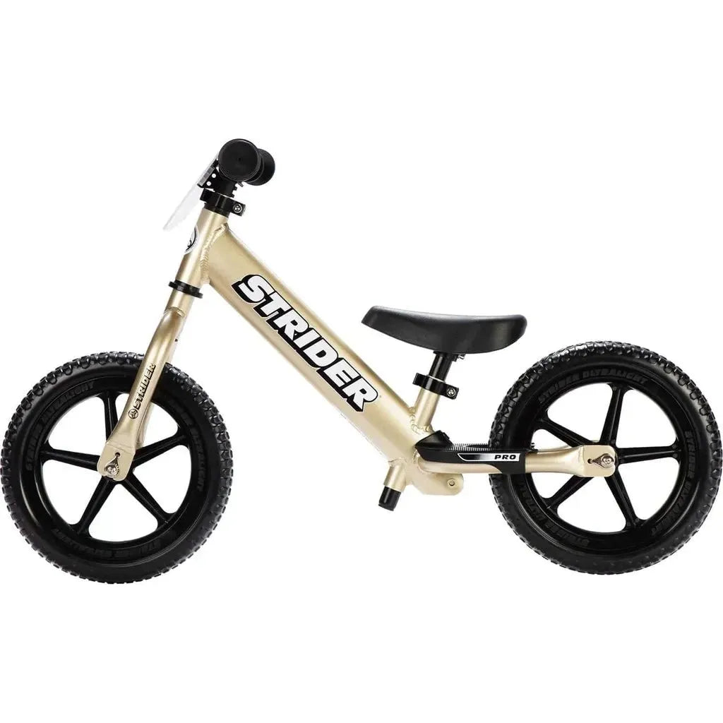 Strider Pro 12 inch Balance Bike - Gold left side