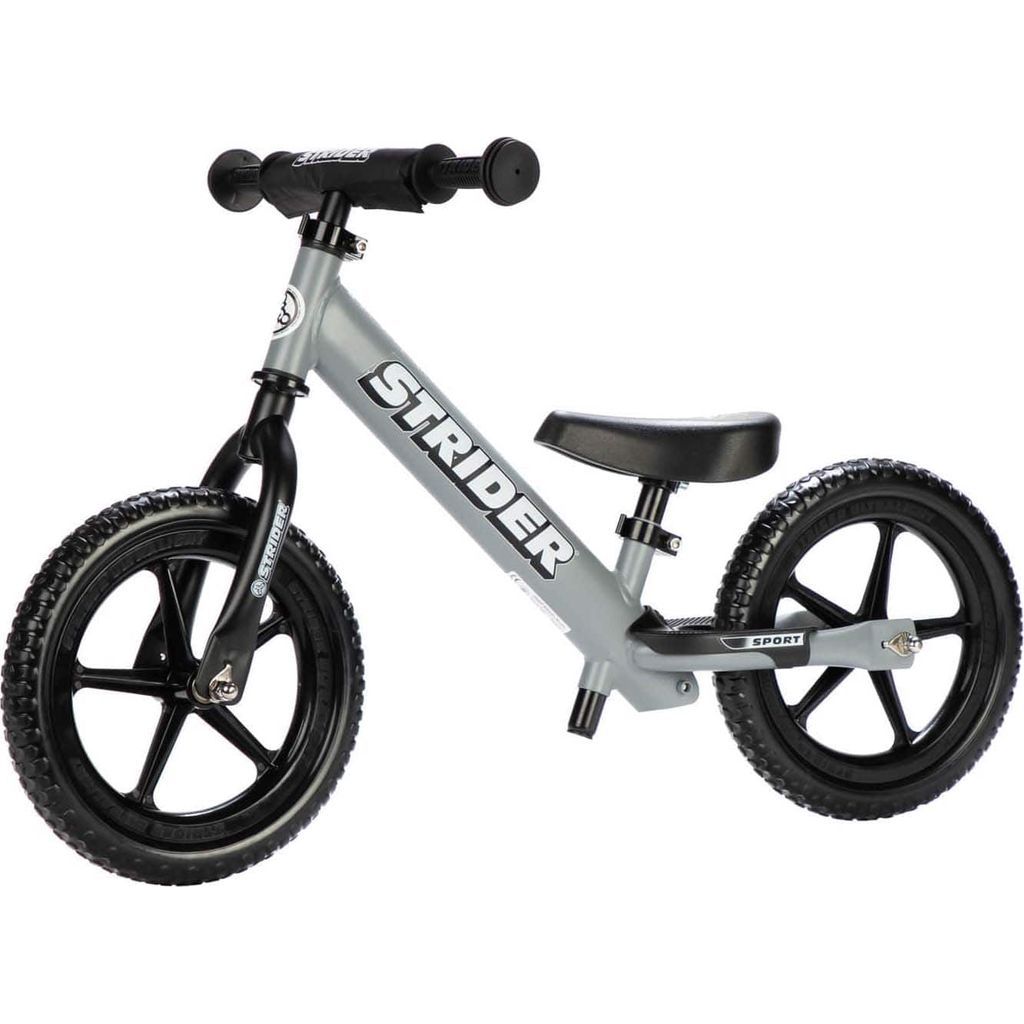 Strider Sport 12 inch Balance Bike - Matte Grey front left