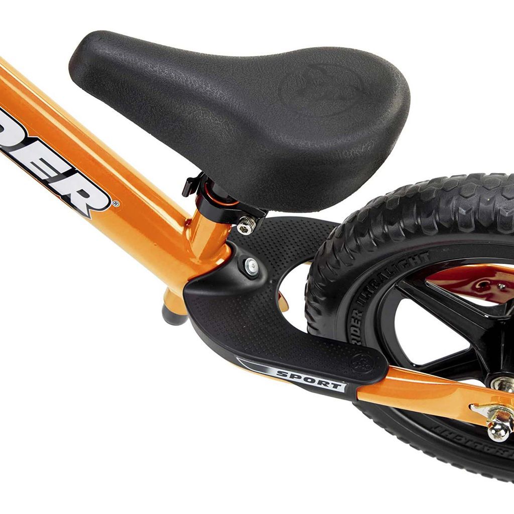 Strider Sport 12 inch Balance Bike - Orange footrest close up
