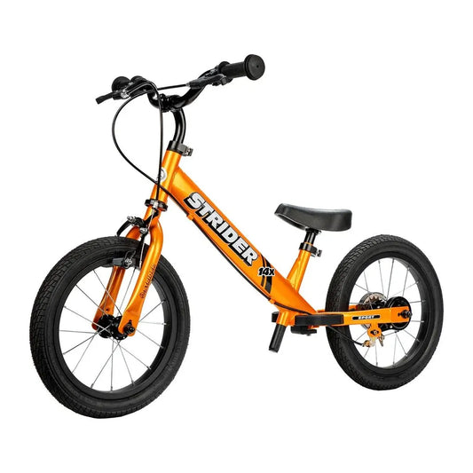Strider 14x Balance Bike - Tangerine front left