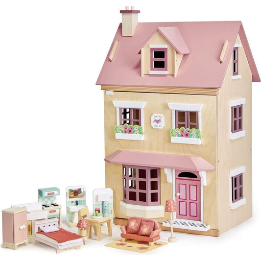 Tender Leaf Wooden Doll House Foxtail Villa + Furniture