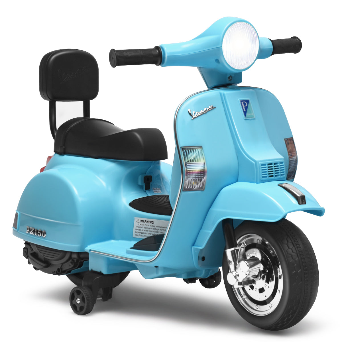 Kids 6V Battery VESPA Compatible Electric Motorbike with Training Wheels