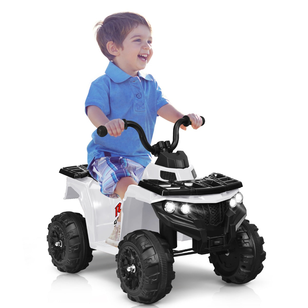 All Terrain Electric Quad Bike for Kids with MP3 and USB-White